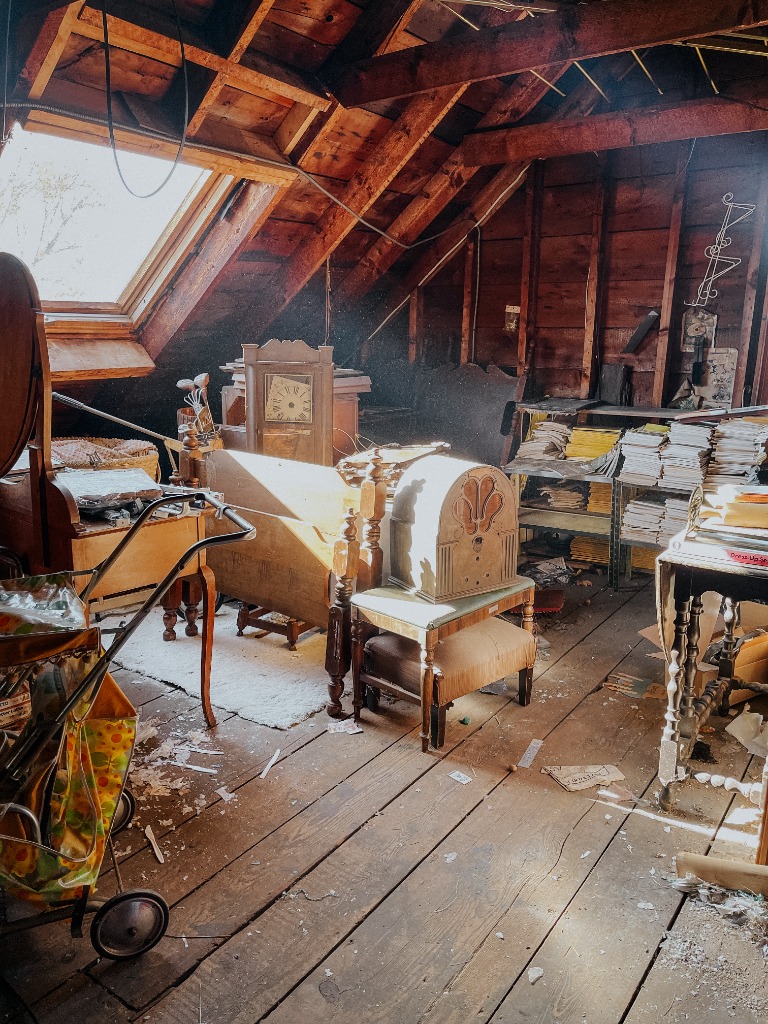 Attic Cleanout Before